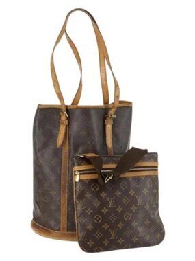 LOUIS VUITTON Monogram Shoulder Bag 2 Set LV Auth BA5364